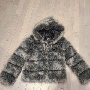 Silver Faux Fur Coat